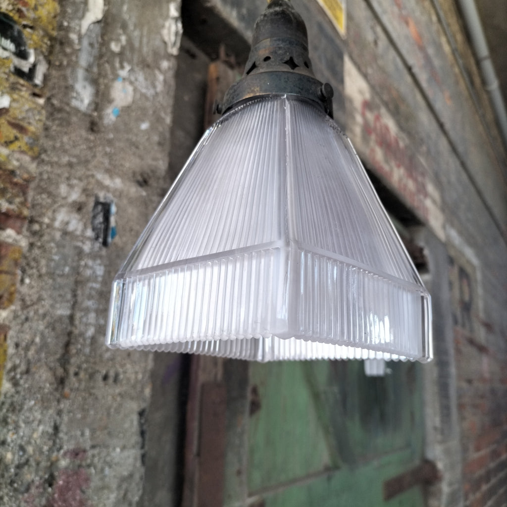 Vintage Frosted Glass Holophane. AG4