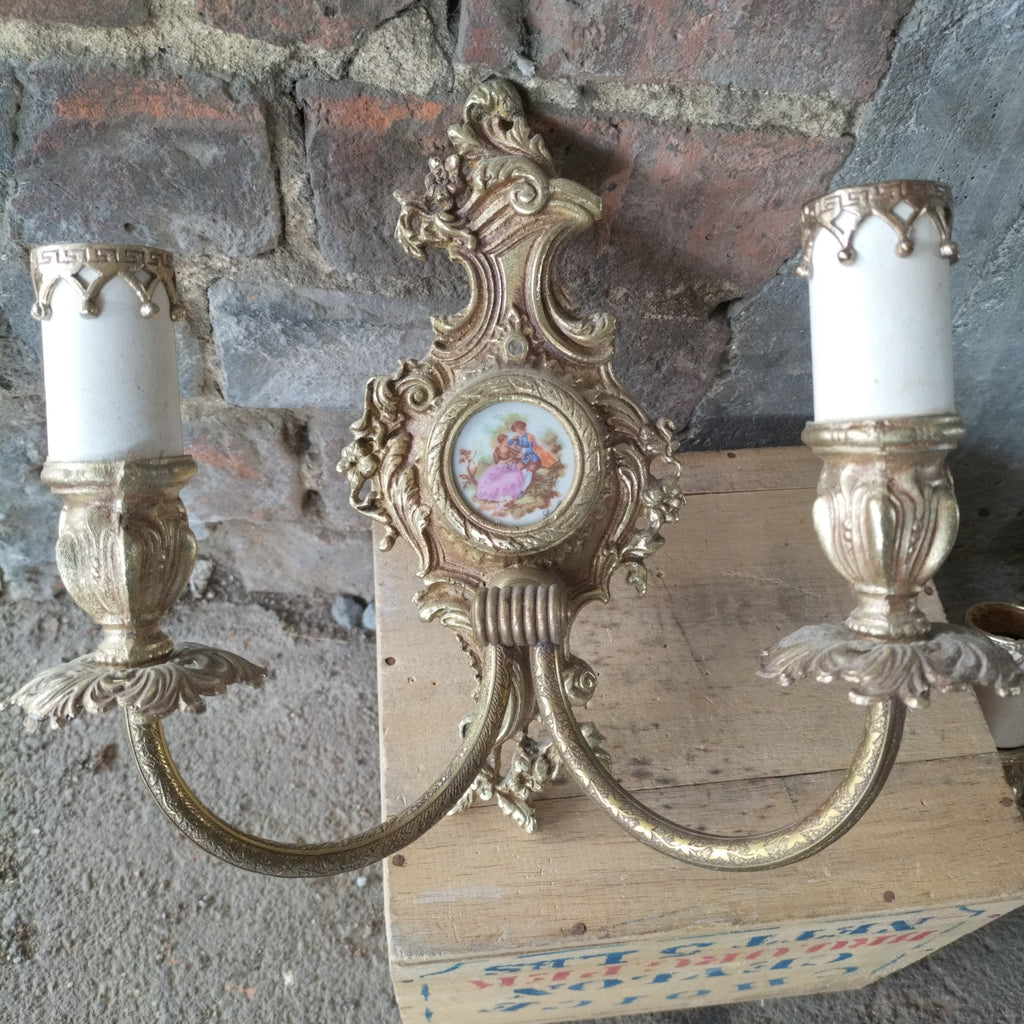 French Limoges Double Wall Light
