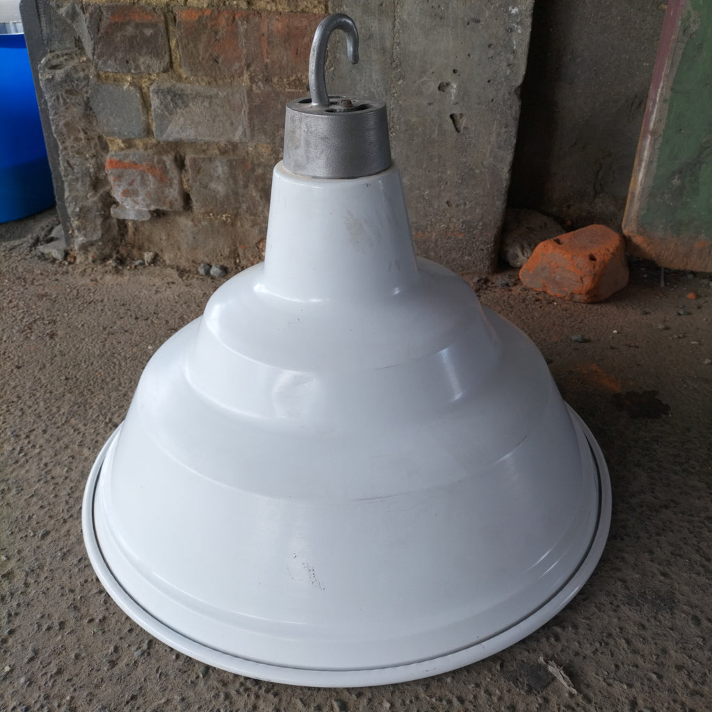 White Aluminium Spun Industrial Shade.  IS4