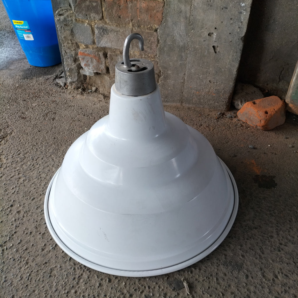 White Aluminium Spun Industrial Shade.  IS4