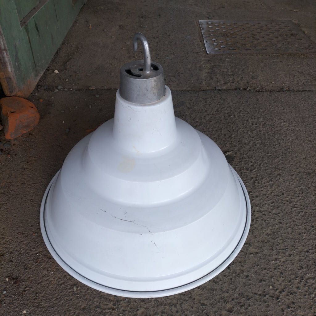 White Aluminium Spun Industrial Shade.  IS4