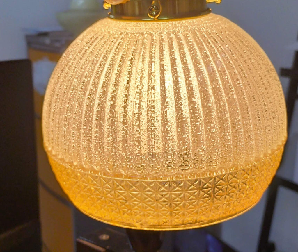 Sparkly White and Amber Retro Pendant   AC1