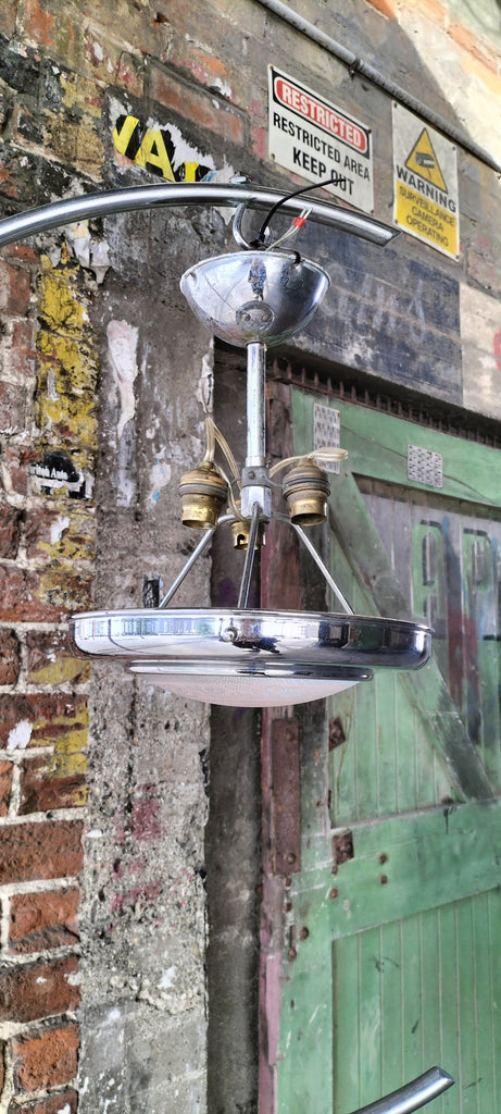 Rare Chrome & Glass Mix  Art Deco /Mid Century Cross