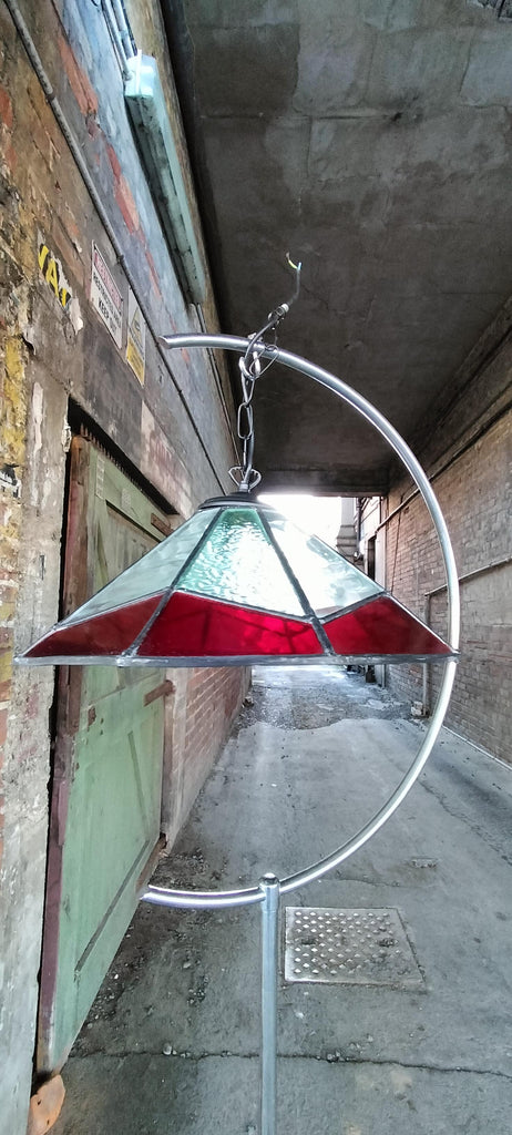 Large Sized Leadlight  Red/Green/Clear Glass