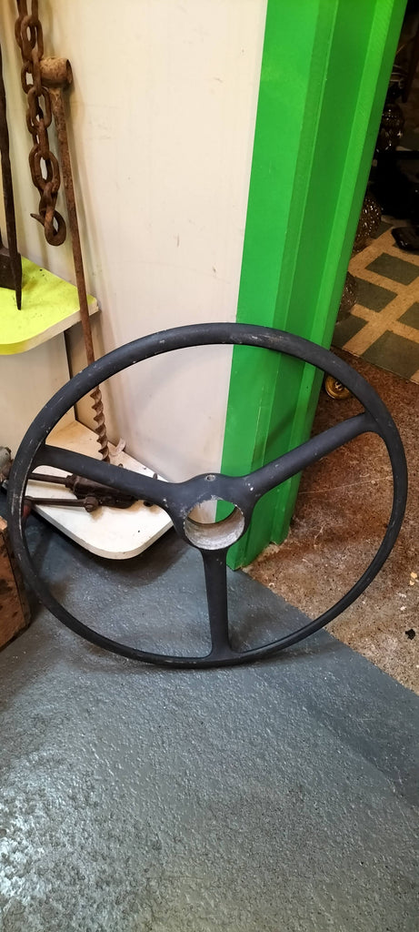 Oversized  Early Agricultural Vintage Steering Wheel