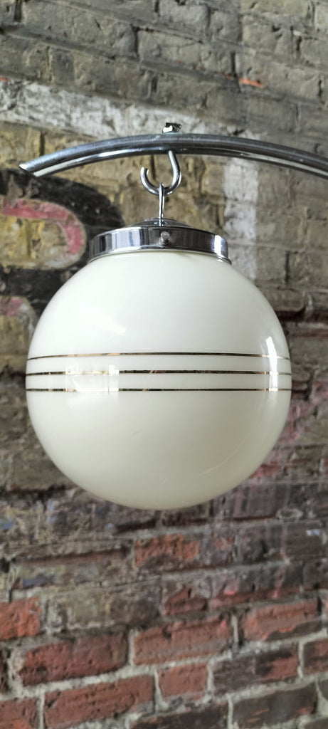 Large Cream Deco Globe Lightshade    LG44
