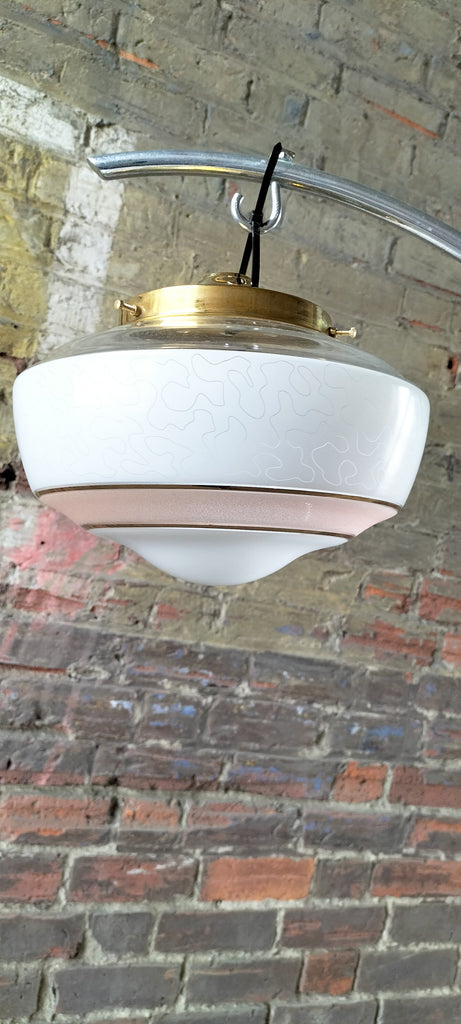 Mid Century ....Pink, White and Gold Bands .          PW5