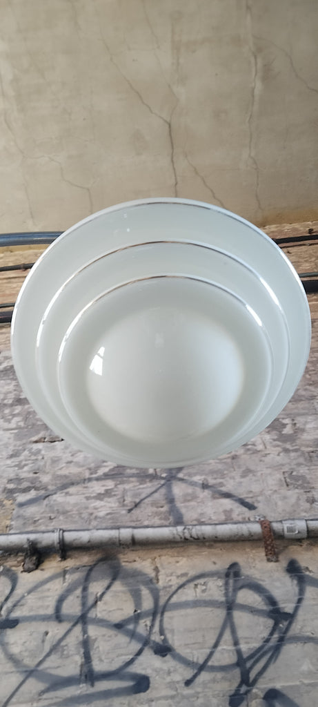 Cream Beehive with Gold Bands                     CBW