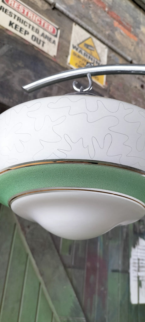Mid Century Green , White Gold Bands PW6