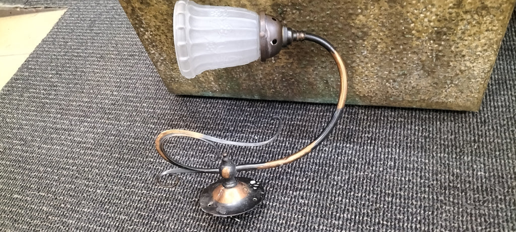 Early Copper Wall Sconce with Victorian Shade      VS6