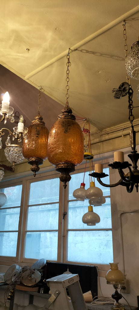 Extra Large Amber Swag Lamp