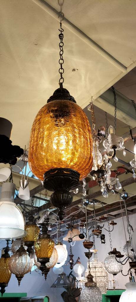 Extra Large Amber Swag Lamp