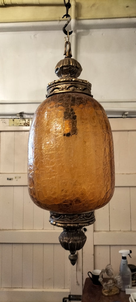Extra Large Amber Swag Lamp