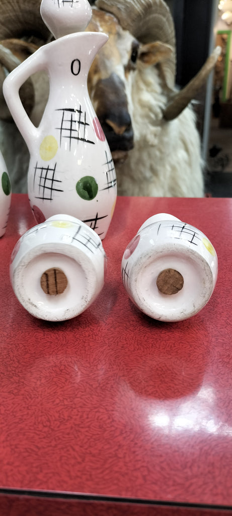MID Century Oil,Vinager,Salt,Pepper Set