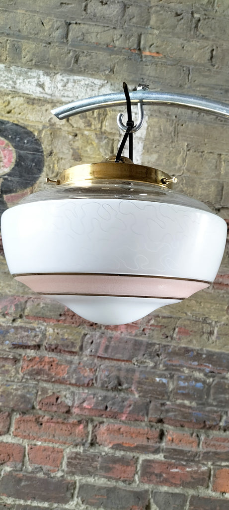 Mid Century ....Pink, White and Gold Bands .          PW5