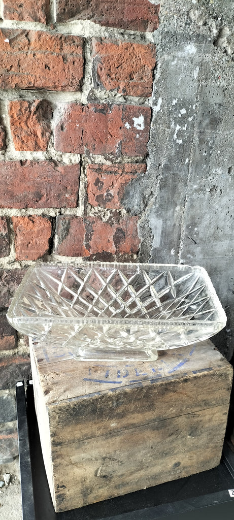Retro Cut Glass Thick Dish