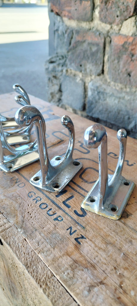 Art Deco Chrome Coat Hooks    CCH