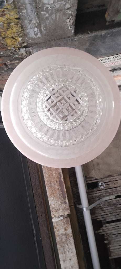 Unusual Art Deco Lightshade Pink and White Mottled Mix    MM77