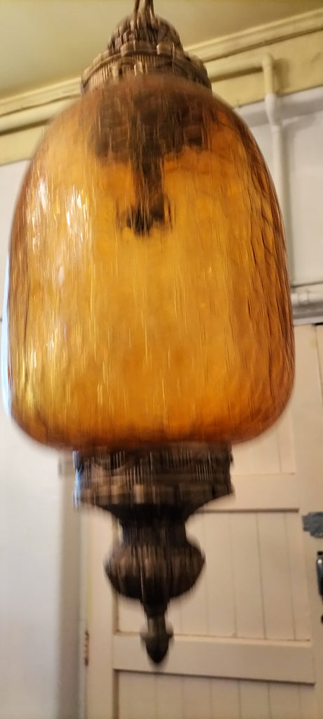 Extra Large Amber Swag Lamp