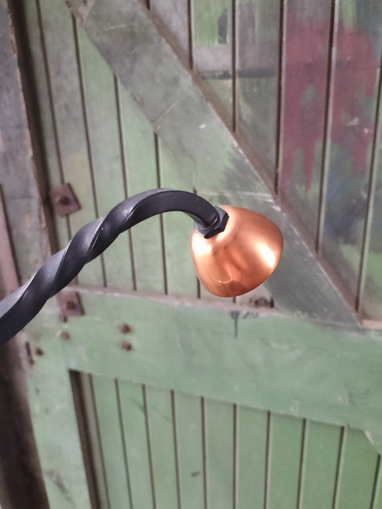 Three Arm Retro Copper and Wrought Iron Feature Light