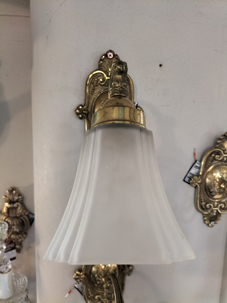 Brass Wall Light with Deco Shade            FD1