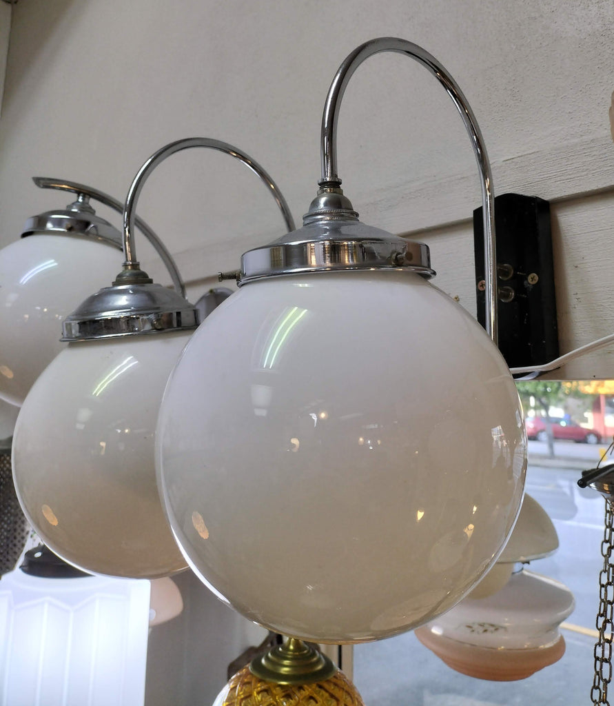 Large Chrome Wall Light with Medium Globe     WL15