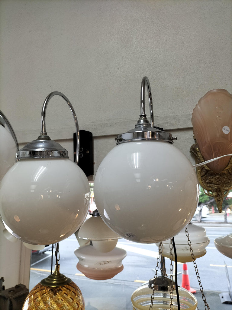 Large Chrome Wall Light with Medium Globe     WL15