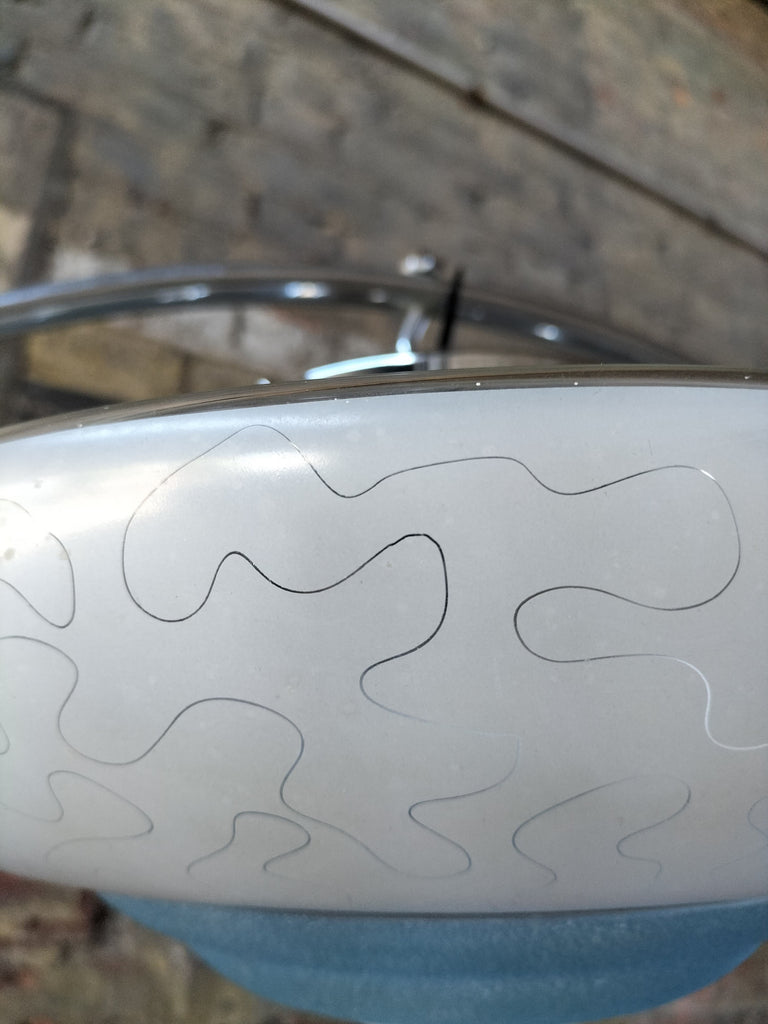 1950's Mid Century UFO Shade Blue    FU2