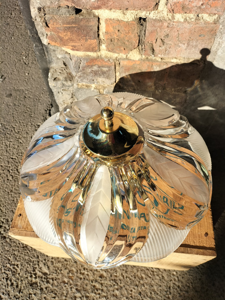 Brass and Glass Ceiling Light       1980's      CL2