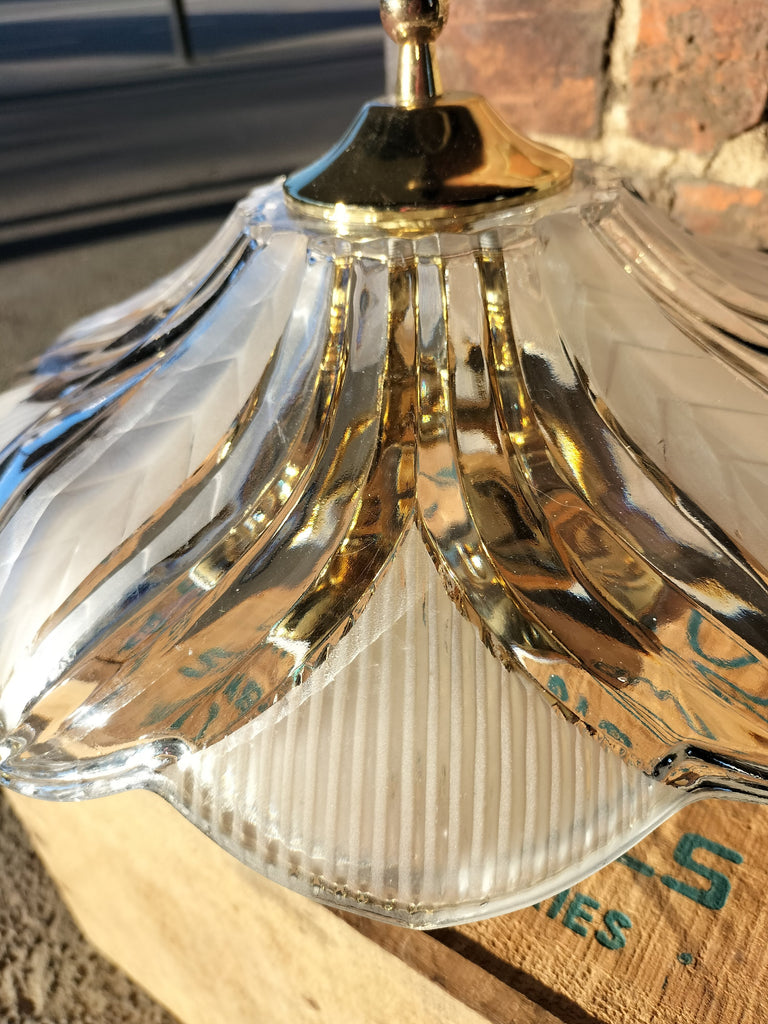Brass and Glass Ceiling Light       1980's      CL2
