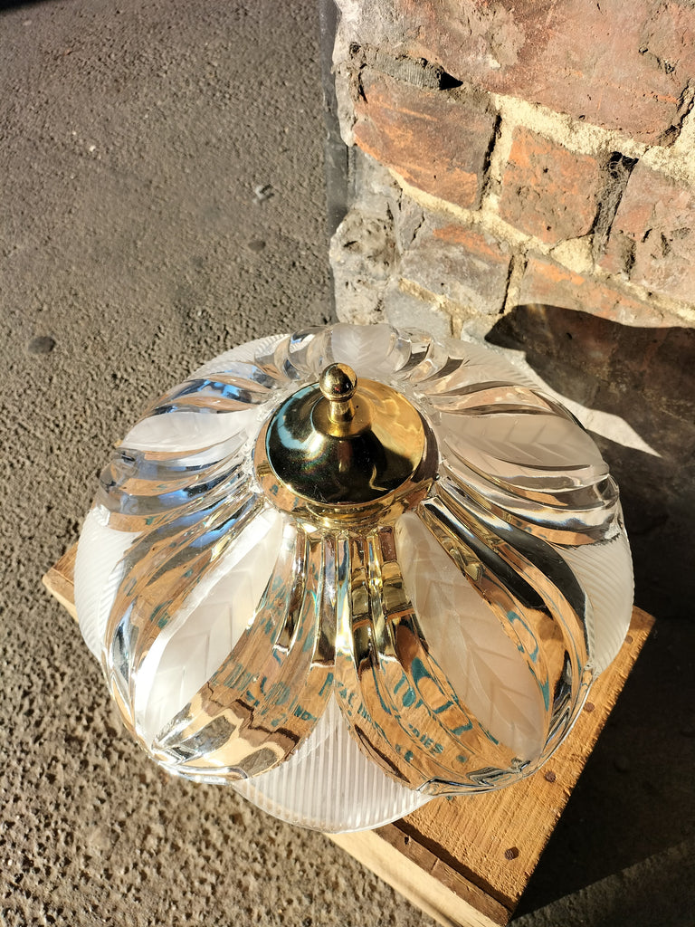 Brass and Glass Ceiling Light       1980's      CL2