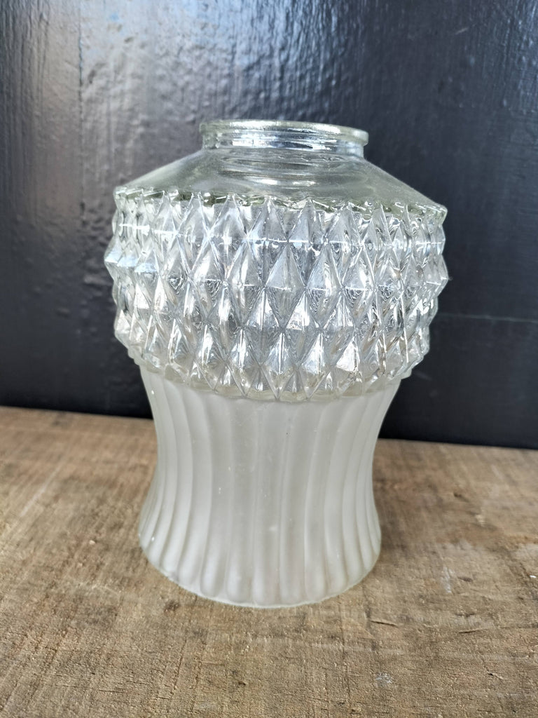 Frosted and Clear Cut Glass Shade    FOA10