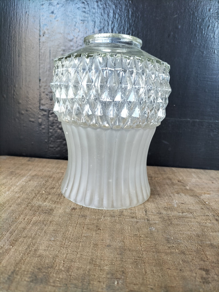 Frosted and Clear Cut Glass Shade    FOA10