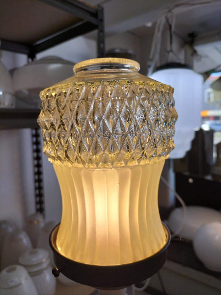 Frosted and Clear Cut Glass Shade    FOA10