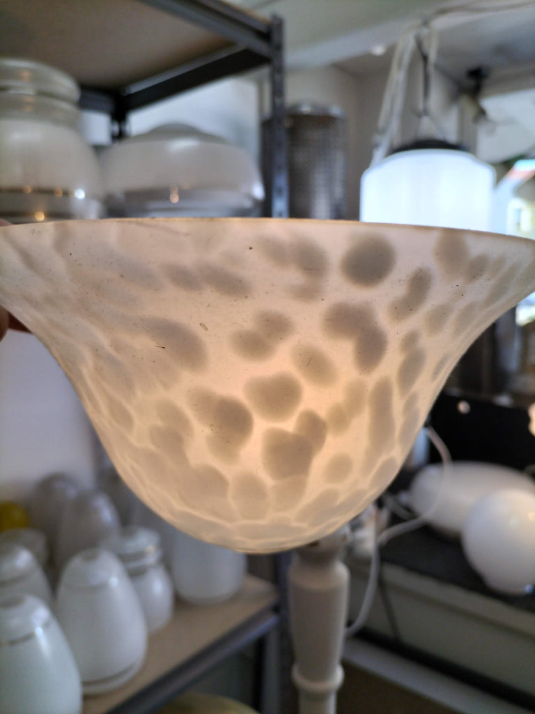 Small Mottled Glass White Shade  Deco
