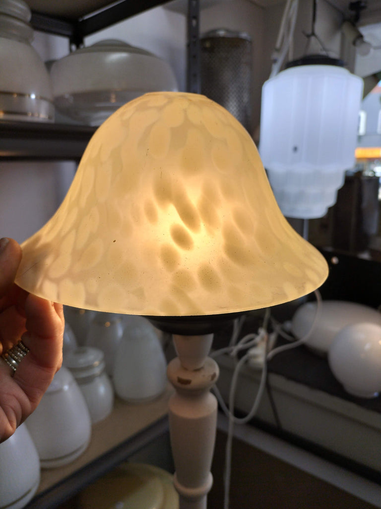 Small Mottled Glass White Shade  Deco