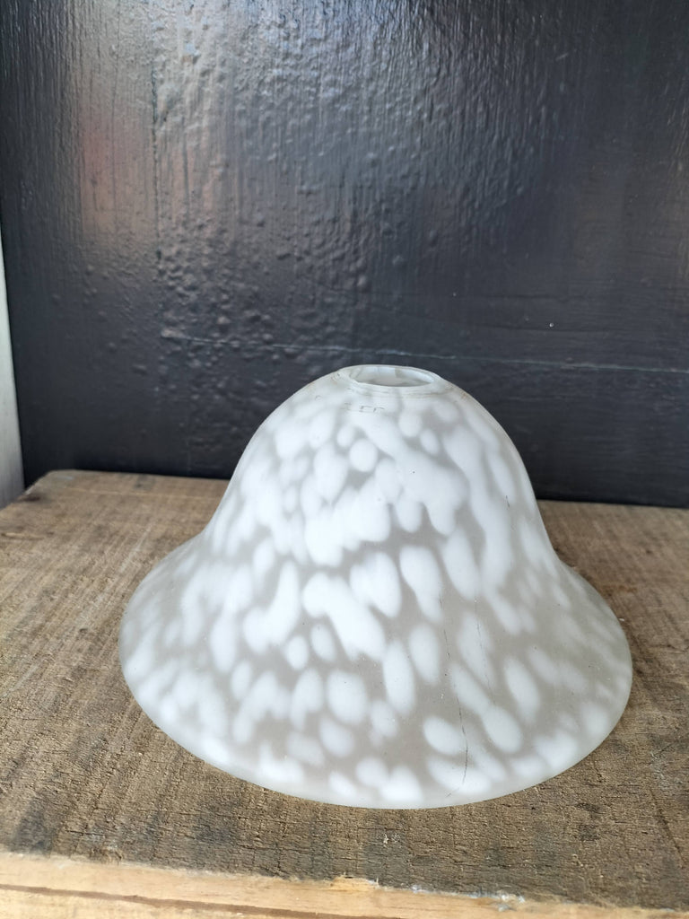 Small Mottled Glass White Shade  Deco