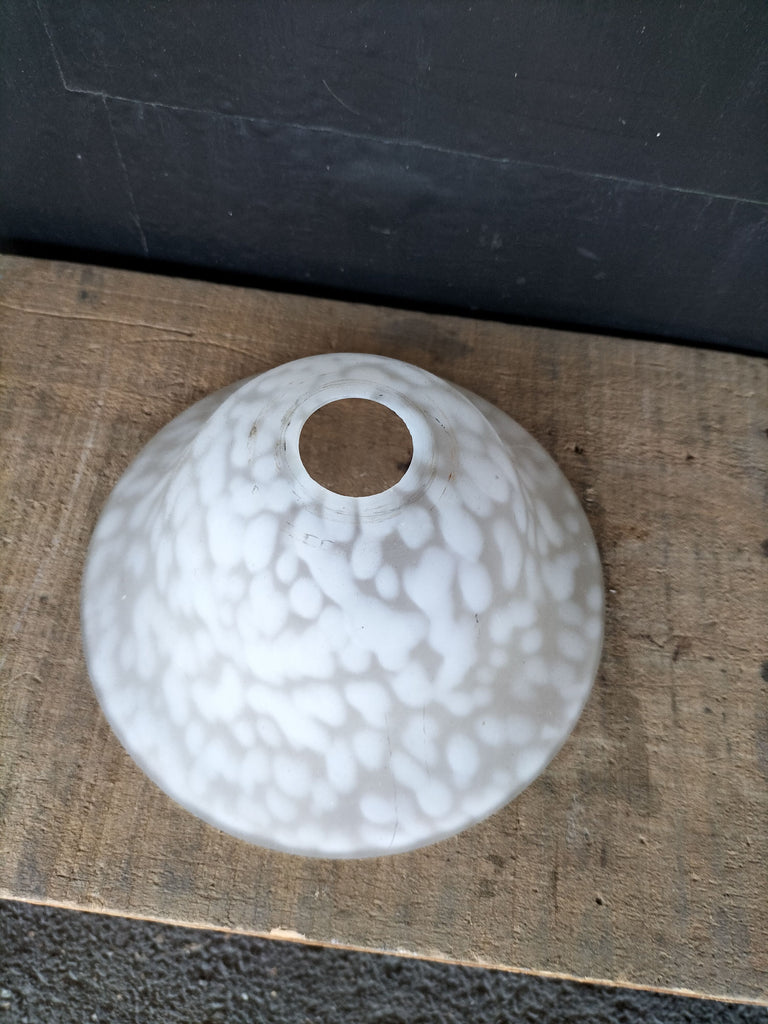Small Mottled Glass White Shade  Deco