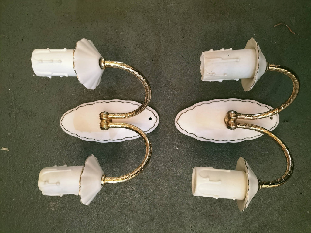 Ceramic and Brass Double Wall Light              CBD19