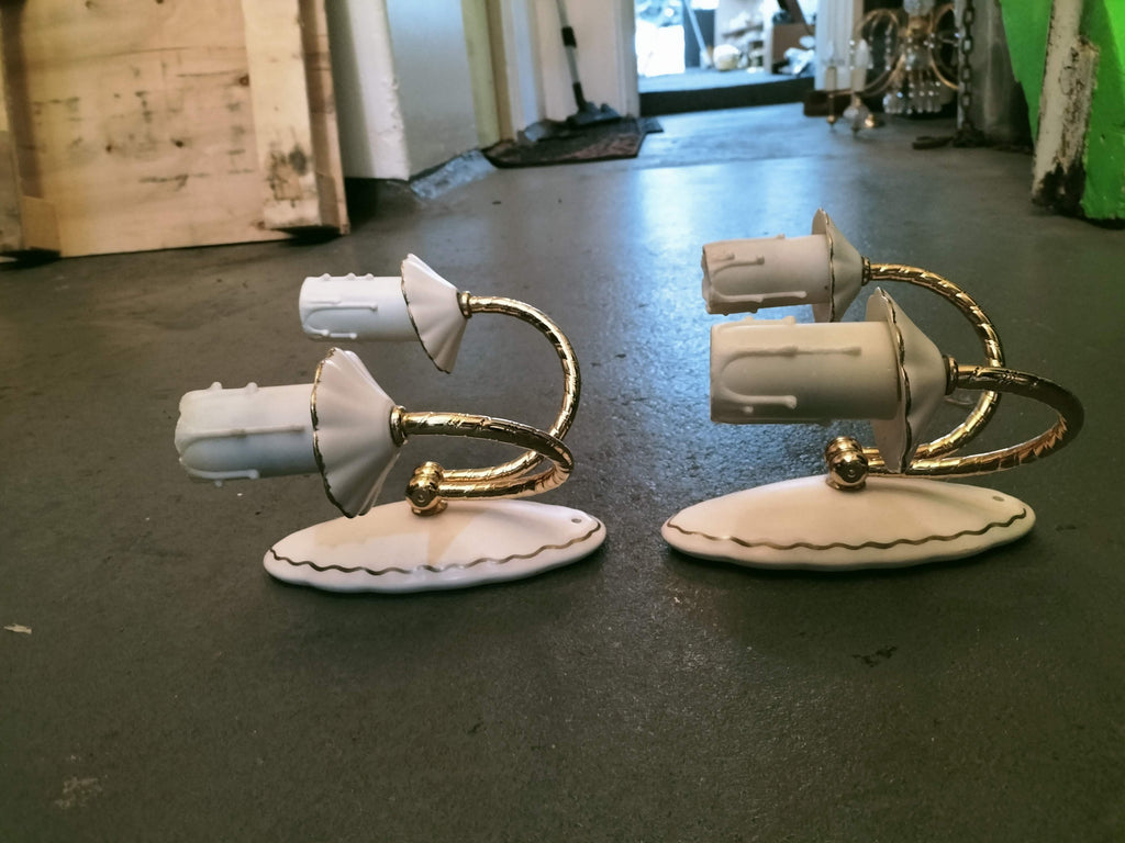 Ceramic and Brass Double Wall Light              CBD19