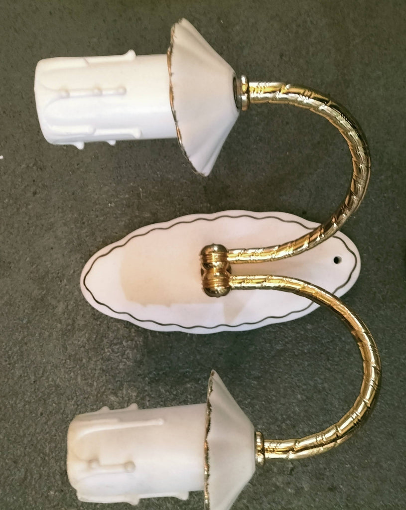 Ceramic and Brass Double Wall Light              CBD19