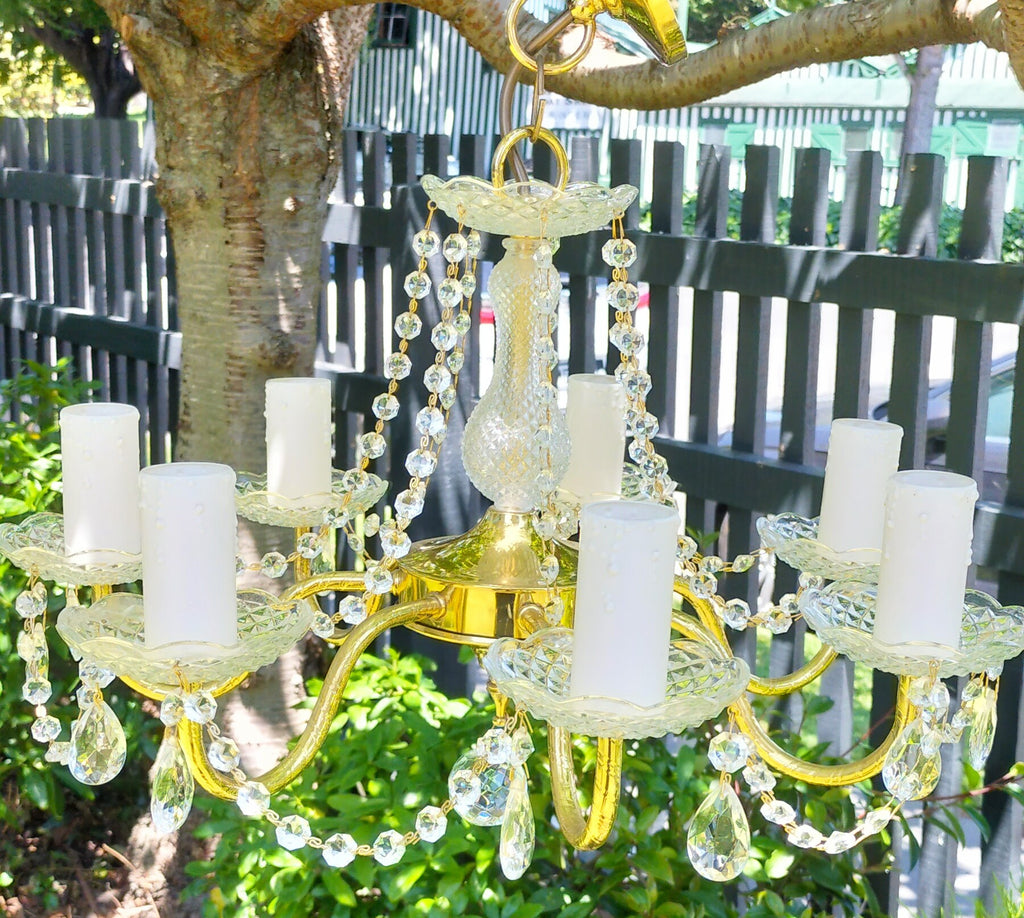 7 Arm Crystal Chandelier.     cc7