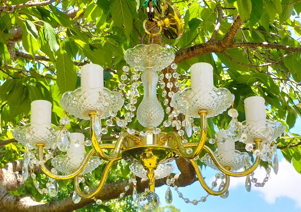 7 Arm Crystal Chandelier.     cc7