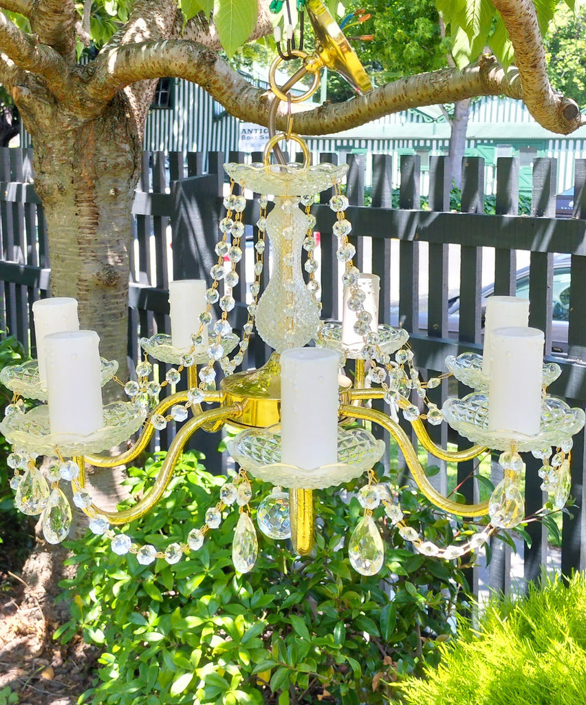 7 Arm Crystal Chandelier.     cc7