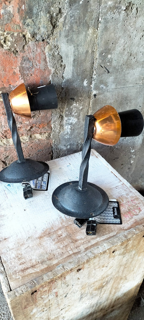 Copper and Wrought Iron Wall Lights             D6