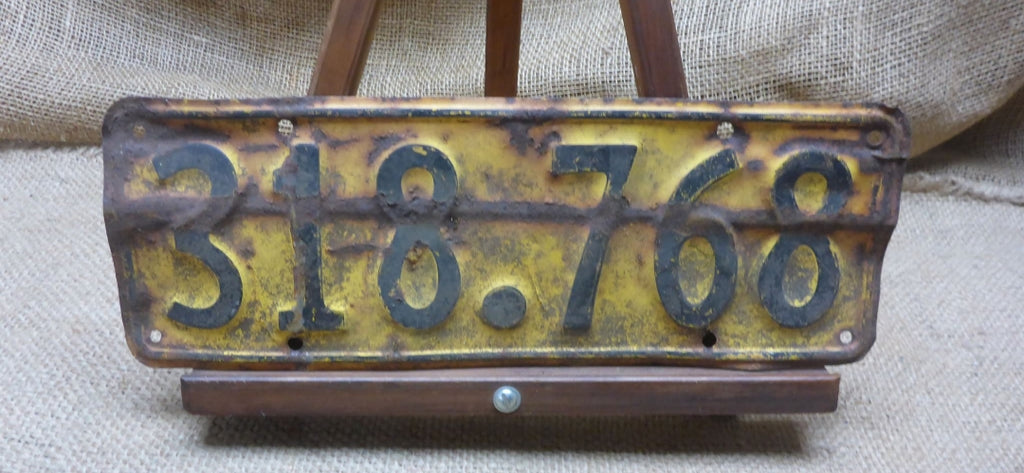 Vintage Number Plate.  318 768
